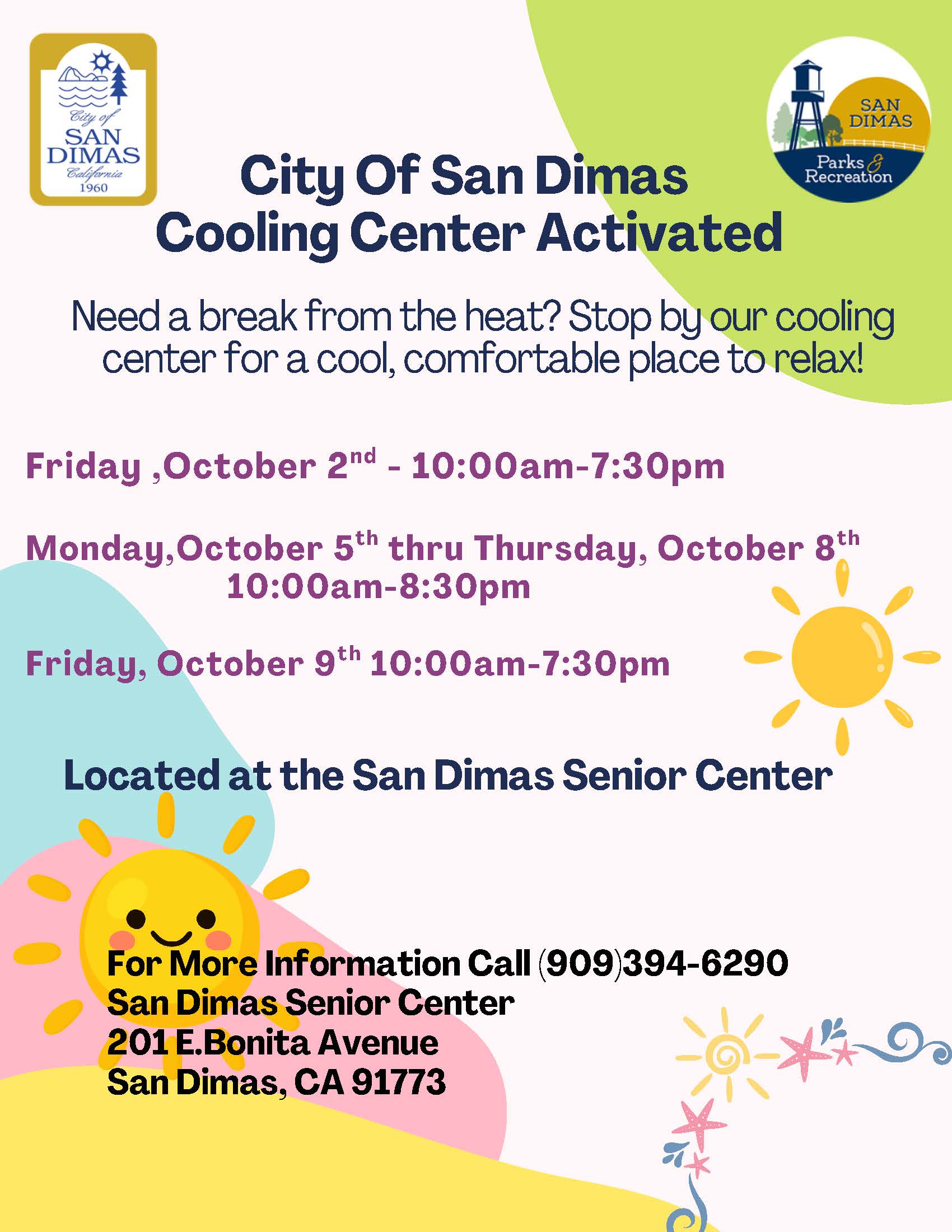 October Cooling Center Flier